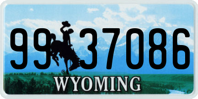 WY license plate 9937086