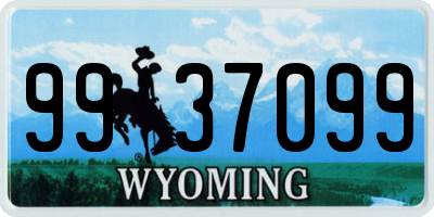 WY license plate 9937099