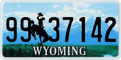 WY license plate 9937142