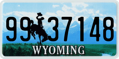 WY license plate 9937148