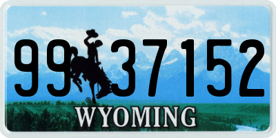 WY license plate 9937152