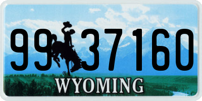 WY license plate 9937160