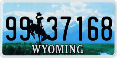 WY license plate 9937168