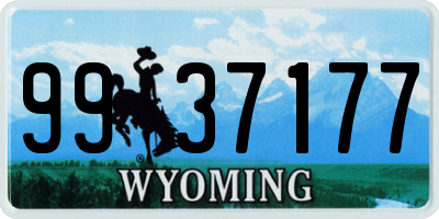 WY license plate 9937177