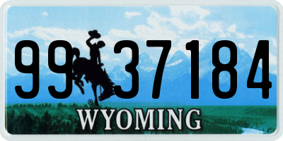 WY license plate 9937184