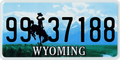 WY license plate 9937188