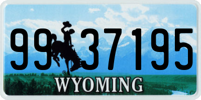 WY license plate 9937195