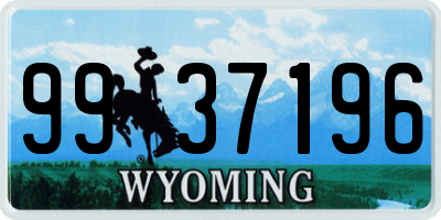 WY license plate 9937196