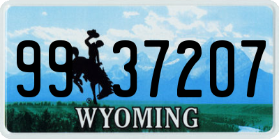 WY license plate 9937207