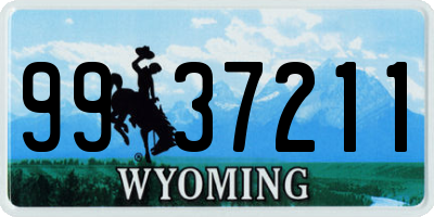 WY license plate 9937211