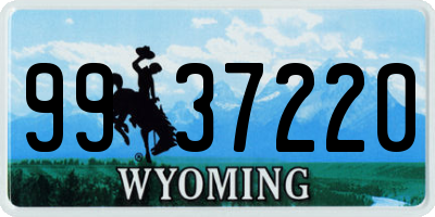 WY license plate 9937220