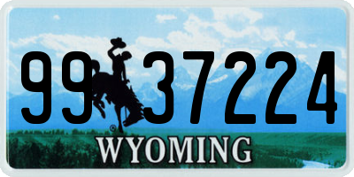 WY license plate 9937224
