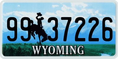 WY license plate 9937226