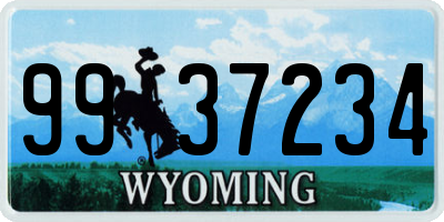 WY license plate 9937234