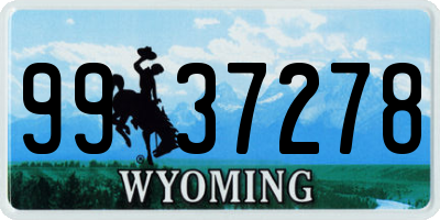 WY license plate 9937278