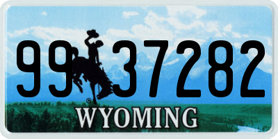 WY license plate 9937282