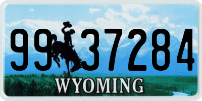 WY license plate 9937284