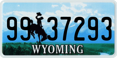 WY license plate 9937293