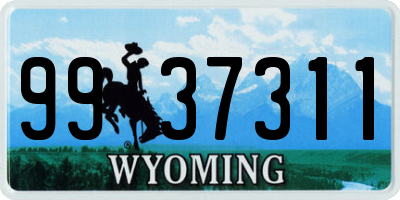 WY license plate 9937311