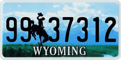 WY license plate 9937312
