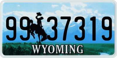 WY license plate 9937319