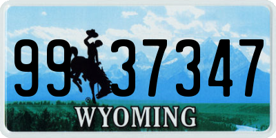 WY license plate 9937347