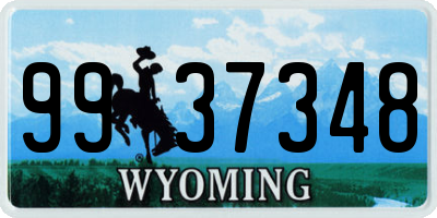 WY license plate 9937348