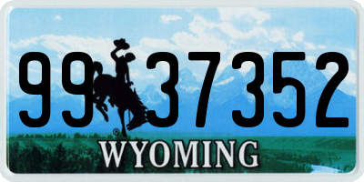 WY license plate 9937352