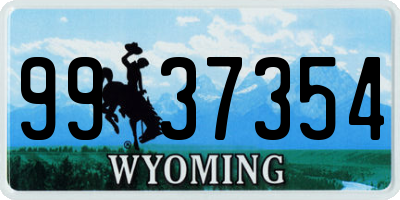 WY license plate 9937354