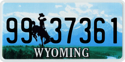 WY license plate 9937361