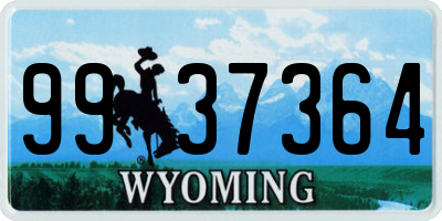 WY license plate 9937364