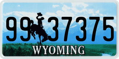 WY license plate 9937375