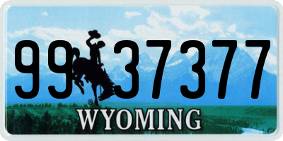 WY license plate 9937377