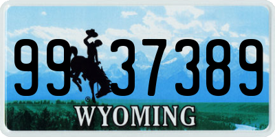 WY license plate 9937389