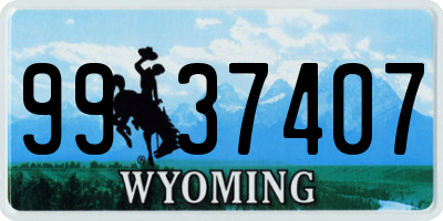 WY license plate 9937407