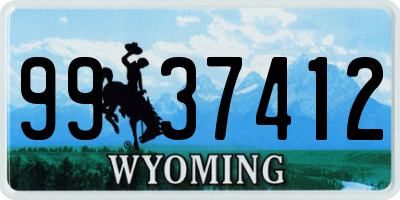WY license plate 9937412