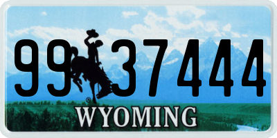 WY license plate 9937444