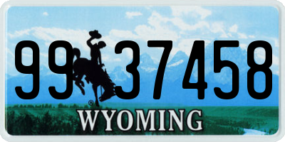 WY license plate 9937458
