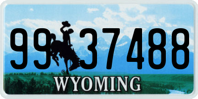 WY license plate 9937488