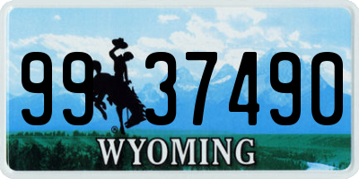 WY license plate 9937490