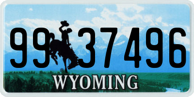 WY license plate 9937496