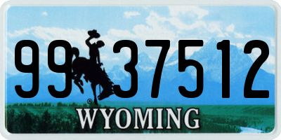WY license plate 9937512