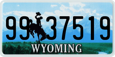 WY license plate 9937519