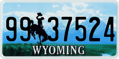 WY license plate 9937524