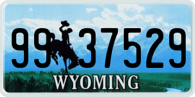 WY license plate 9937529