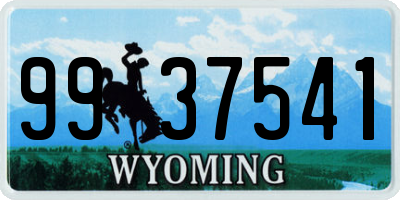 WY license plate 9937541