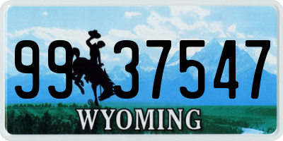 WY license plate 9937547