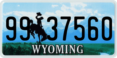 WY license plate 9937560