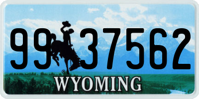 WY license plate 9937562