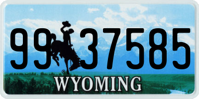WY license plate 9937585